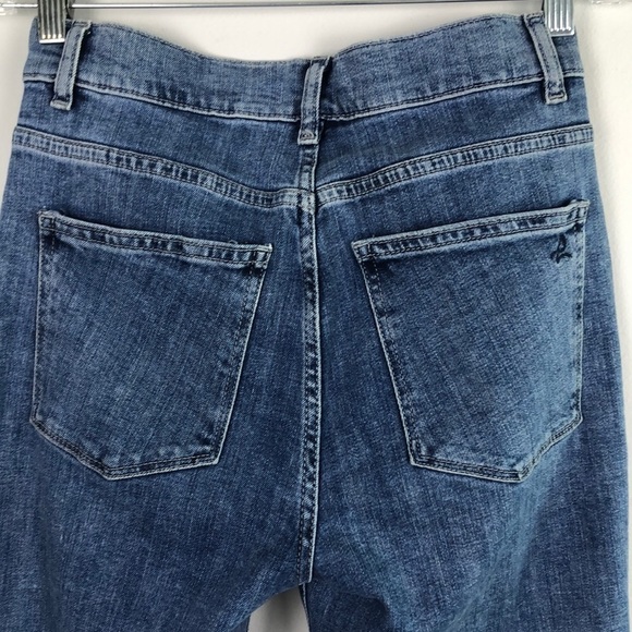 DS1961 Maria High Rise Instacuplt Straight Leg Cropped Frayed Bleached 27 Jeans - Picture 13 of 16